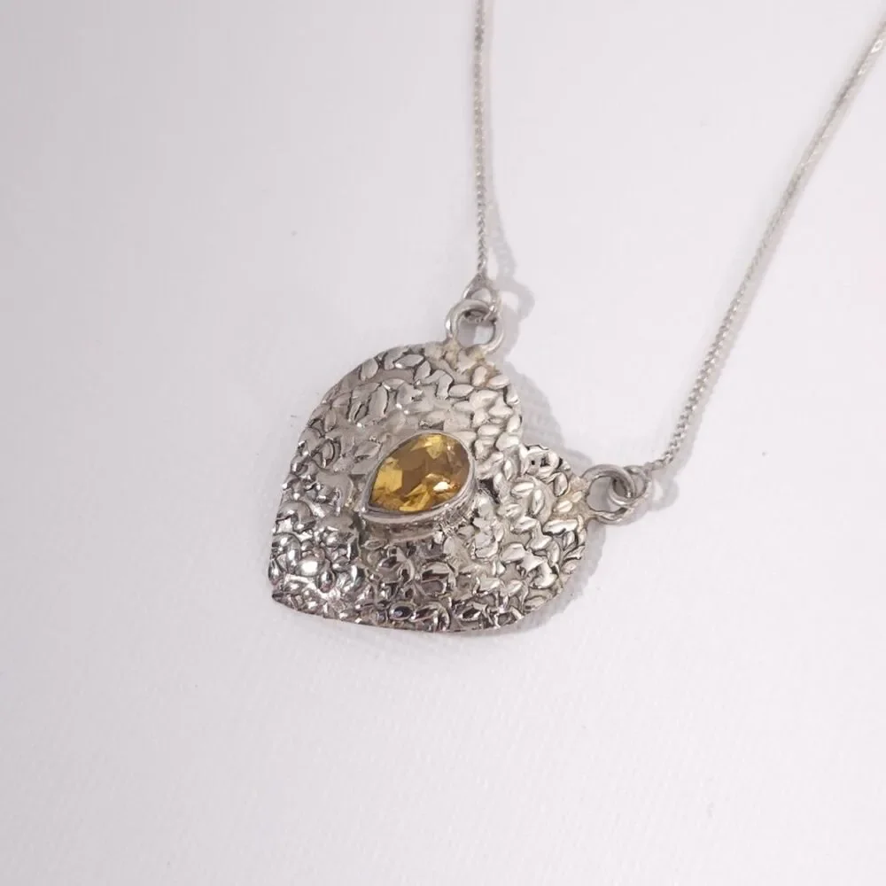 Brazilian Citrine Necklace Sterling Silver